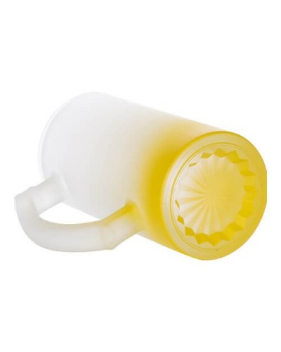 Halba bere 11oz din sticlă sublimabilă mata gradient galben