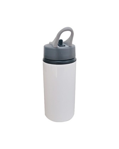 Sticlă din aluminiu 500 ml cu mâner pentru sublimare - alb