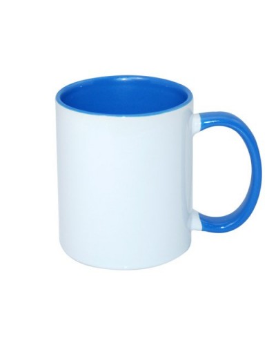 Cană sublimabila cu interior si maneca colorat Albastru