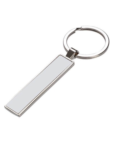 Breloc cu doua fete 1,3 x 6,3 cm pentru sublimare -  Argintiu numar auto