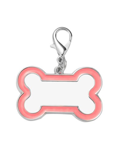 Breloc caine pentru sublimare - os roz