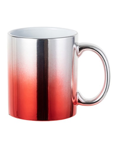 Cană placată de 330 ml pentru sublimare - gradient argintiu-roșu