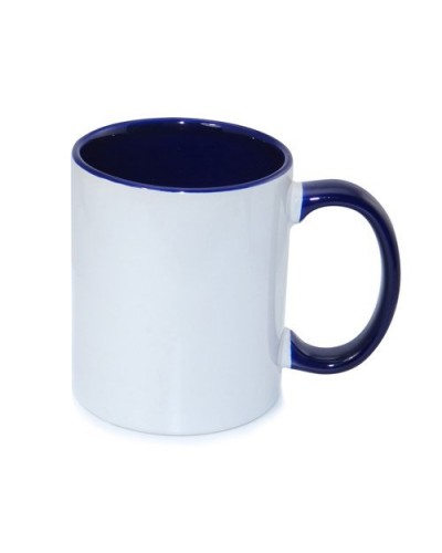 Cană sublimabila cu interior si maneca colorat Albastru Marin