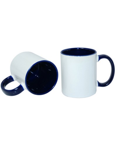 Cană sublimabila cu interior si maneca colorat Albastru Marin