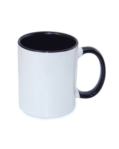 Cană sublimabila cu interior si maneca colorat Negru