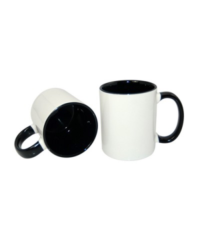 Cană sublimabila cu interior si maneca colorat Negru