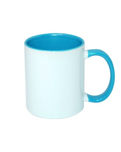 Cană sublimabila cu interior si maneca colorat Albastra Deshis