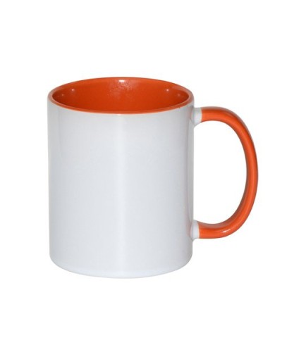 Cană sublimabila cu interior si maneca colorat Portocalie