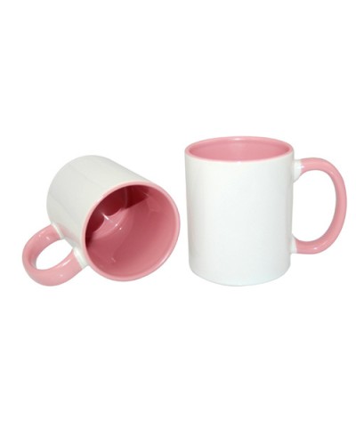 Cană sublimabila cu interior si maneca colorat Roz