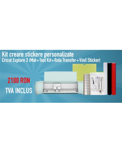 Kit creare stickere personalizate Cricut Explore 3